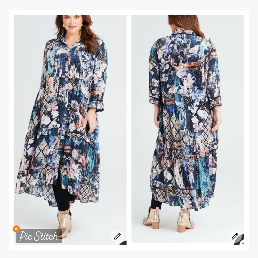 Taking Shape Natural Suren Tiered Shirt Dress
